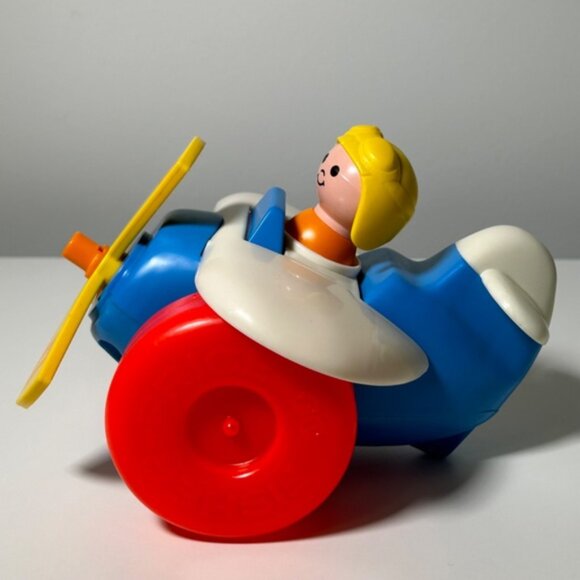 Vintage 80s Fisher Price Pull Along Airplane Pull Toy #171 Made in A - Picture 6 of 7